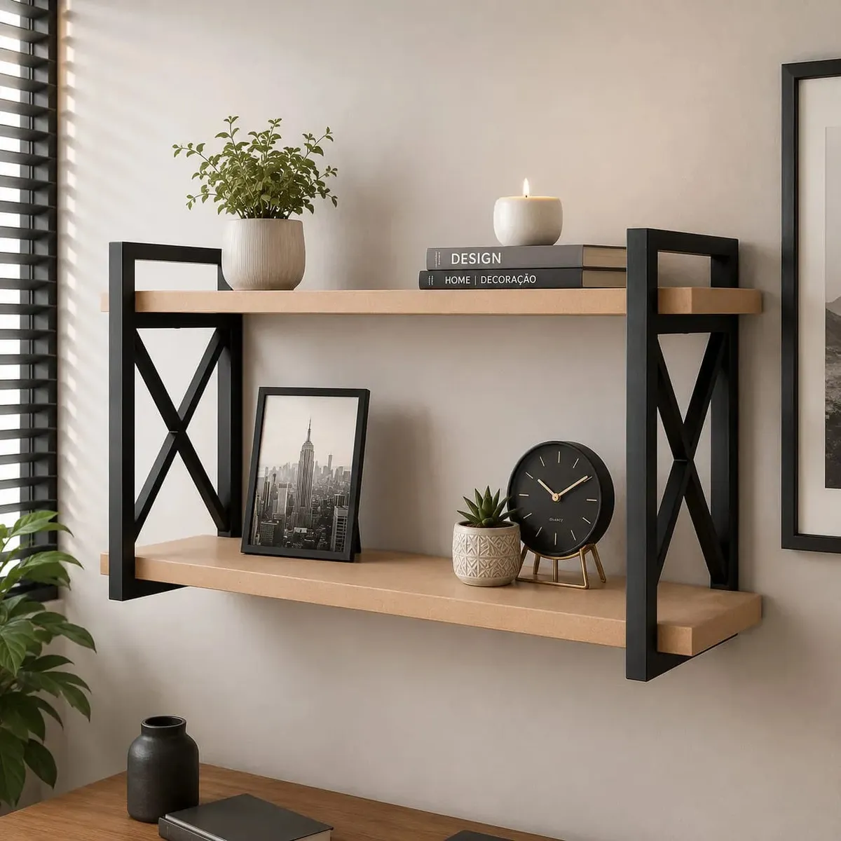 Prateleira De Parede Estilo Industrial Moderna Rústica 80cm