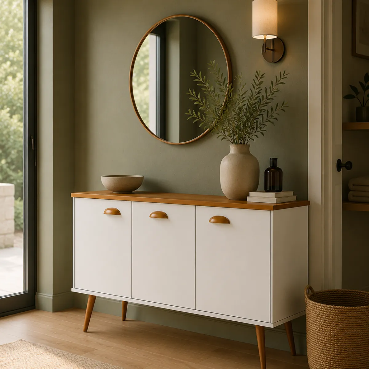Buffet Aparador 3 Portas Sala Premium De Madeira Branco