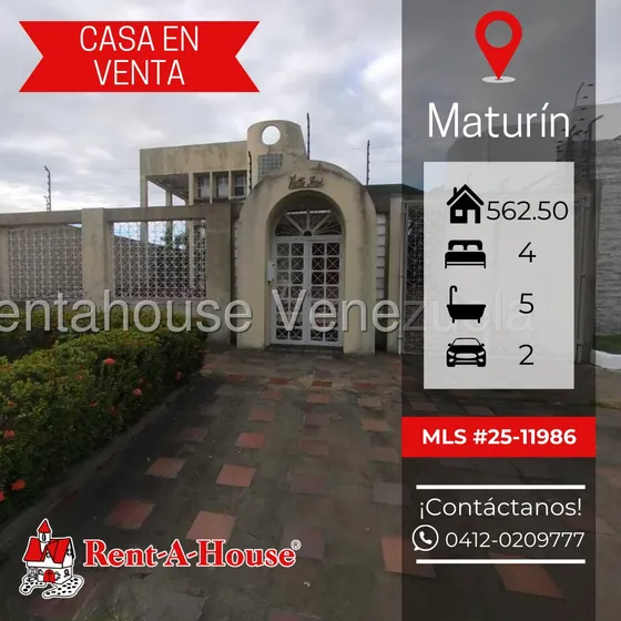 En Venta Elegante Casa De Dos Niveles  Ubicada En Maturín