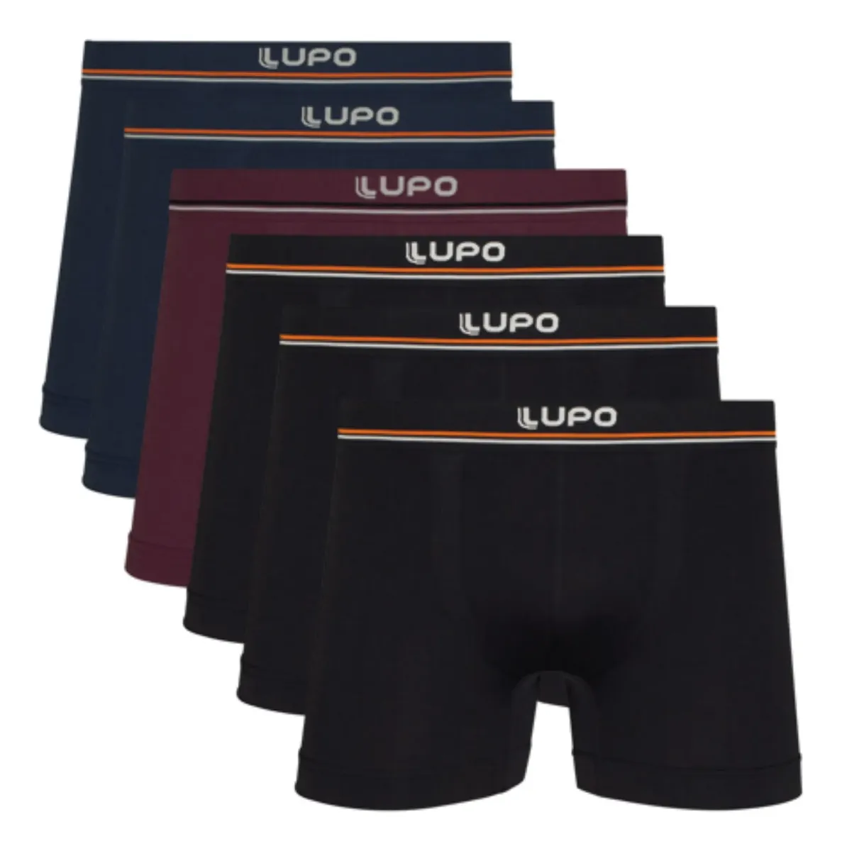Kit 6 Cuecas Lupo Boxer Poliamida Sem Costura Box Masculina