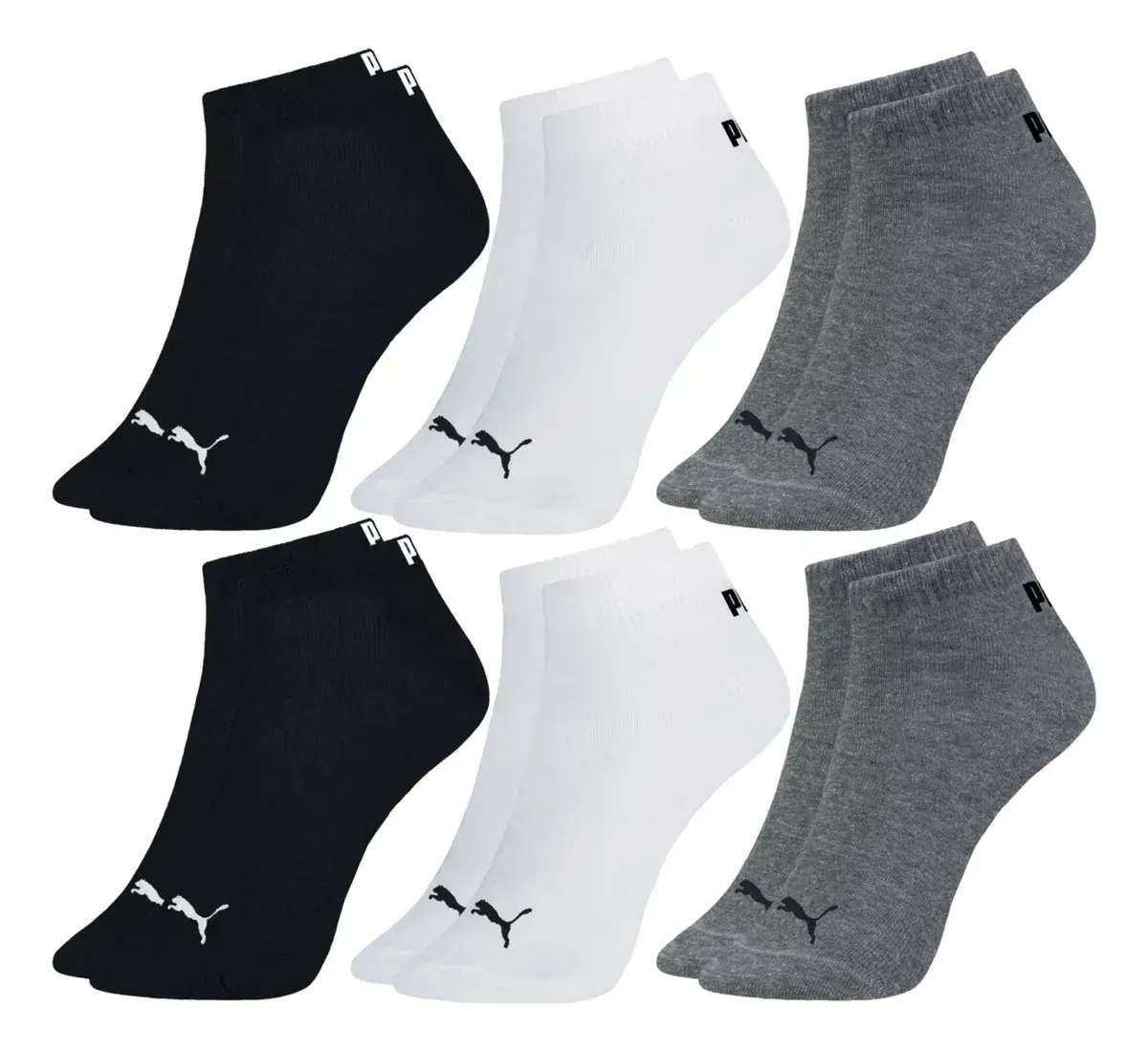 Kit 6 Pares Meia Puma Cano Curto Soquete Algodão Original