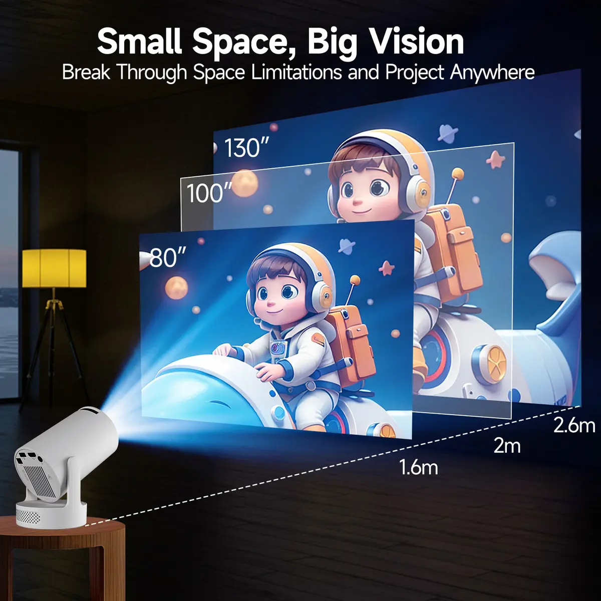 Projetor Magcubic Mini 8k Full Hd Hy300pro+ Portátil Android 14 Smart Wifi6 Bluetooth 5.4 Led 260ansi Cinema Home Com... Cinza 127/220v