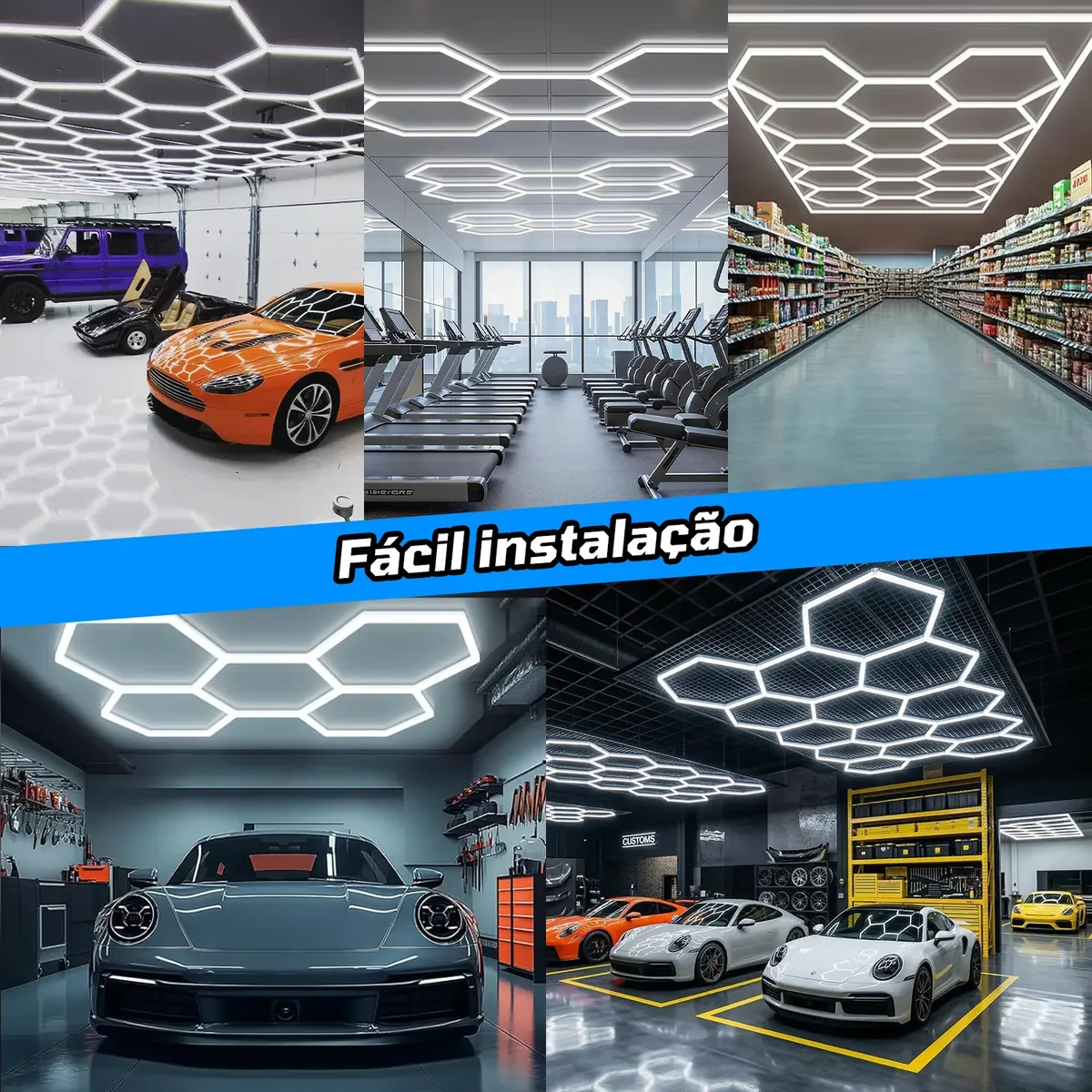 Luminária Led Hexagonal Colmeia 14 Células Branco 127/220V — foto 10