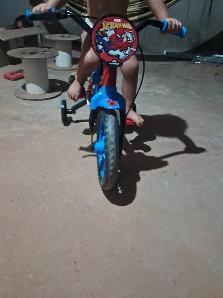 Bicicleta Infantil Aro 12 Nathor Homem Aranha Menino 2-5anos Vermelho - Imagem 4