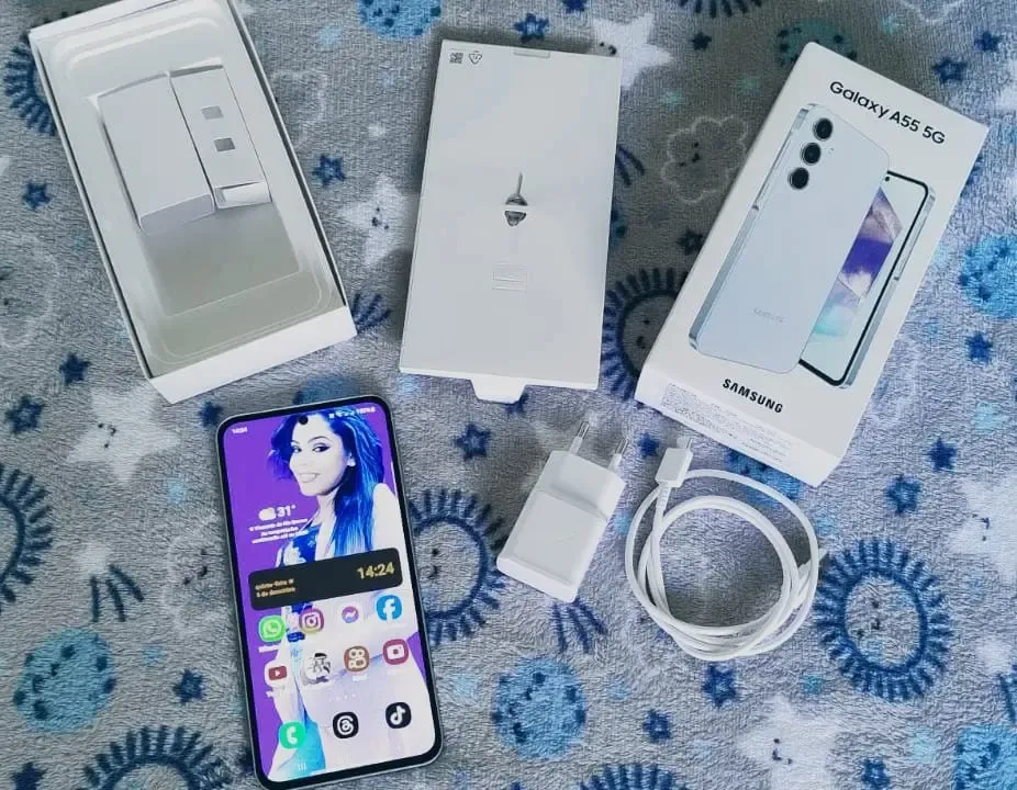 Celular Samsung Galaxy A55 5g 128gb, Câmera Tripla Tela 6.6 Cor
