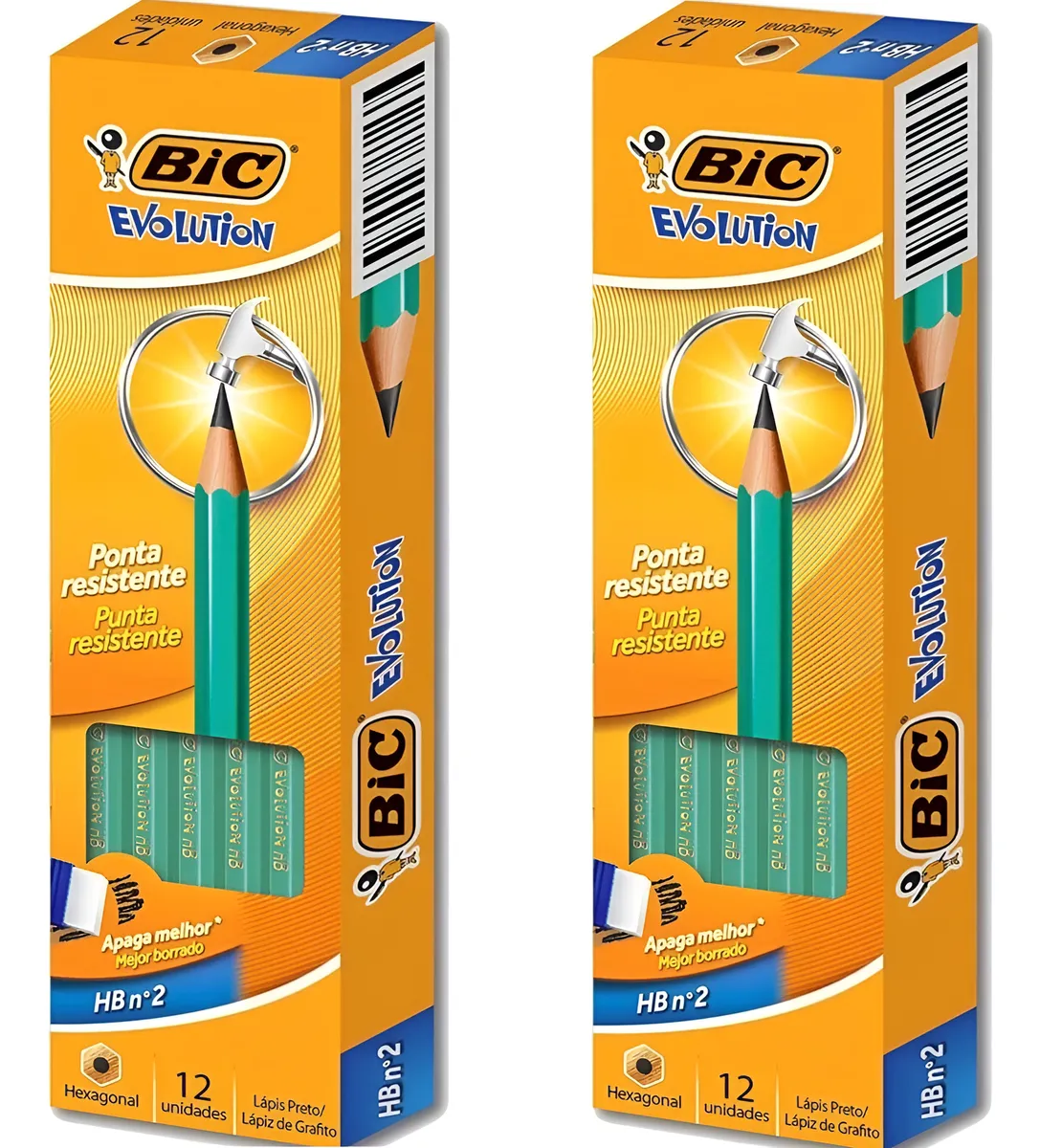 Lápis De Escrever Escolar Bic Evolution 2 Caixas 24 Unidades