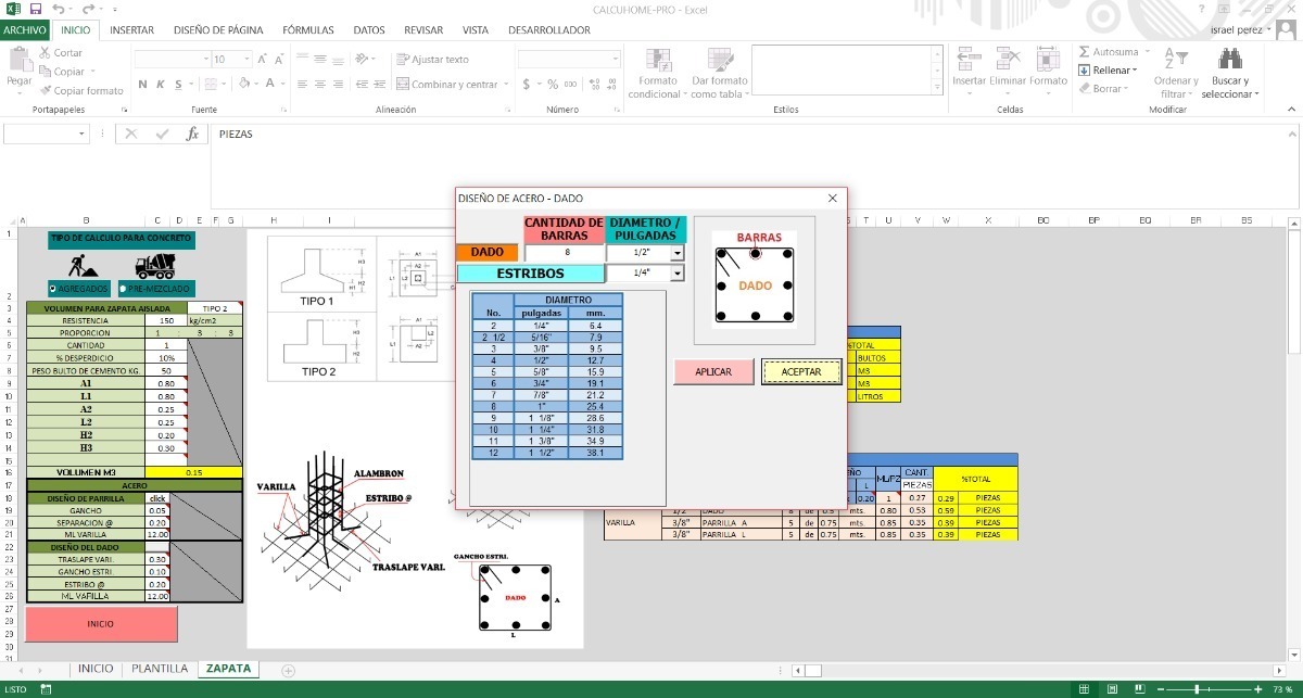 Hoja Excel Premium Calculo Materiales Construcci N Obra Mercado Libre