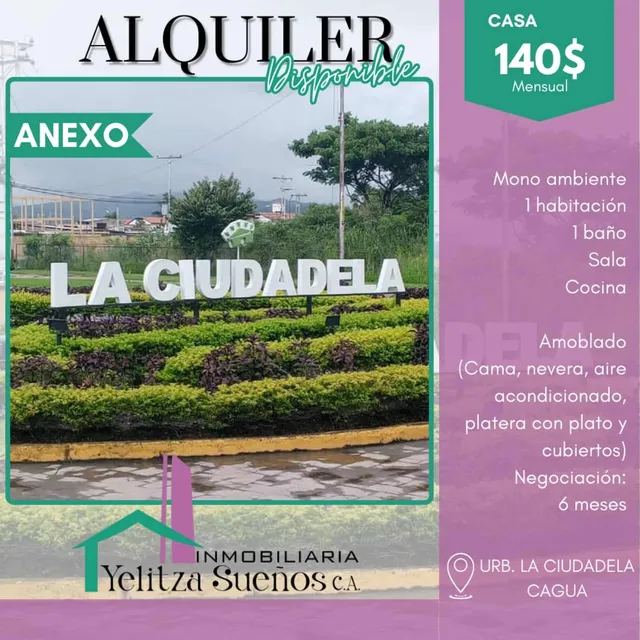 Anexo En Alquiler En La Ciudadela Cagua