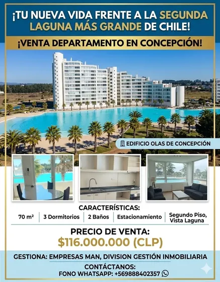 Departamento 3d-2b Edificio Olas De Concepción (con Laguna)