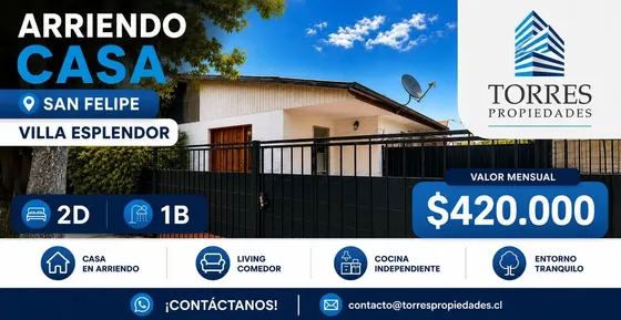 Se Arrienda Casa De 2d, 1b, Villa Esplendor , San Felipe