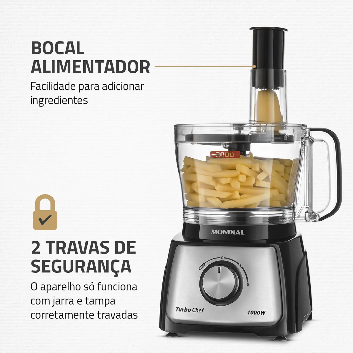Multiprocessador Turbo Chef 5 Em 1 Mondial 1000W MPN-01-B - Imagem 4