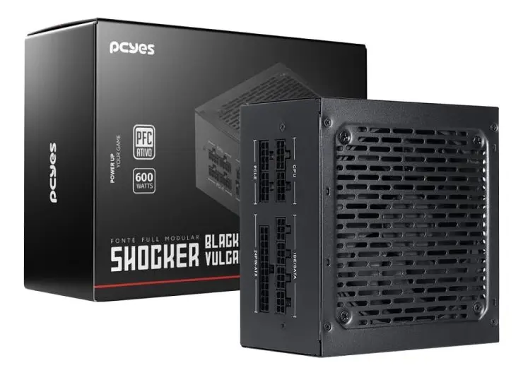 Fonte Gamer Shocker Full Modular 600w 80 Plus Pcyes