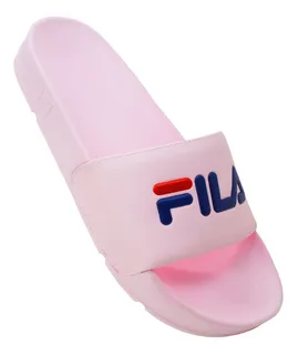Pink filas slides hot sale