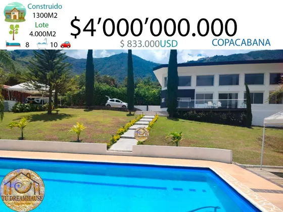 De Las Fincas Más Top Del Norte. Copacabana Espectacular Casa. Piscina Geotérmica  