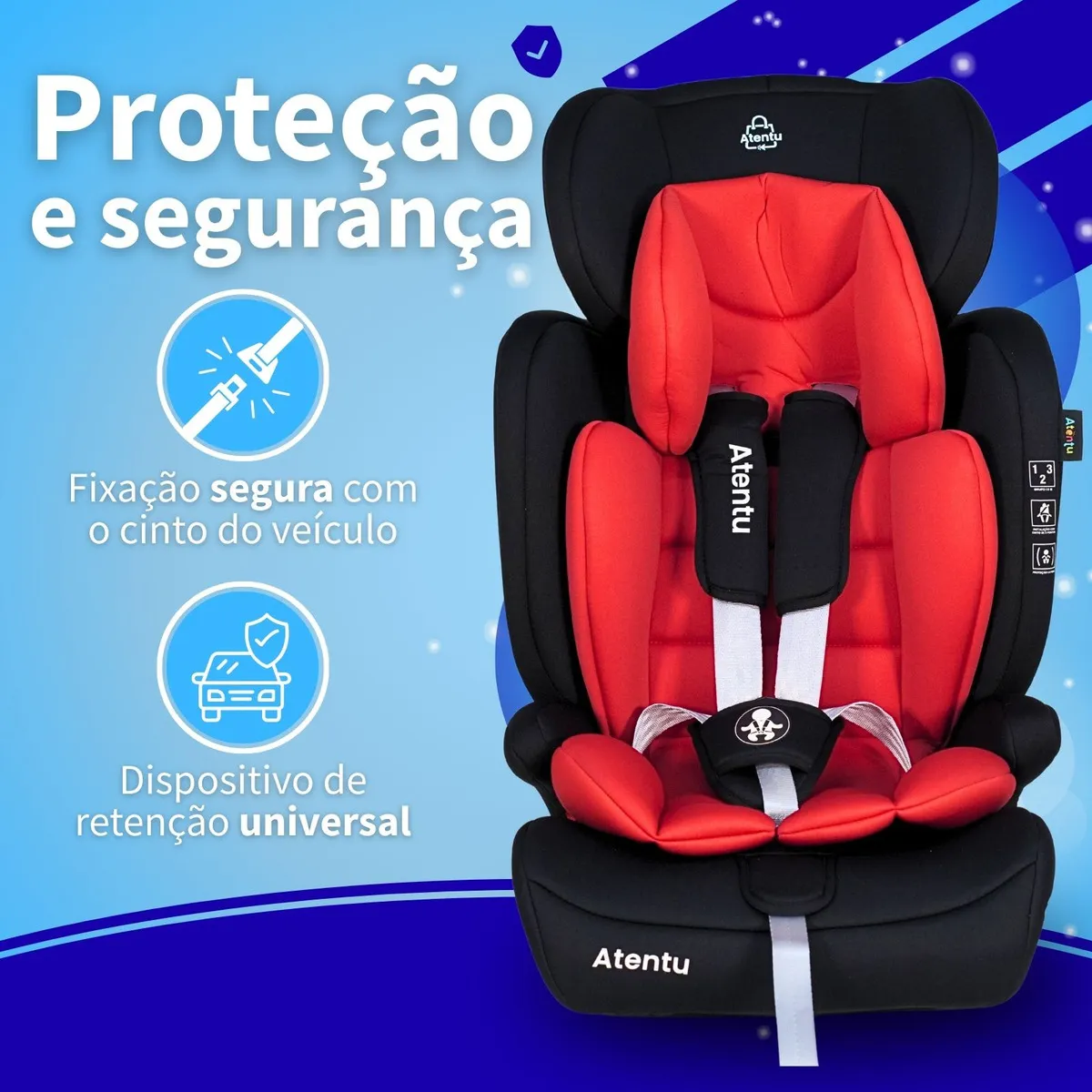 Cadeirinha Infantil Para Carro 9-36kg Passeio Com Segurança Cadeirinha Infantil Vermelho - Imagem 4