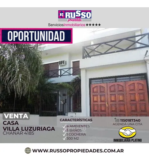 Venta Casa 4 Ambientes Villa Luzuriaga
