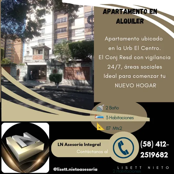 Apartamento En Alquiler, Sin Amoblar, Urbanización El Centro Maracay 