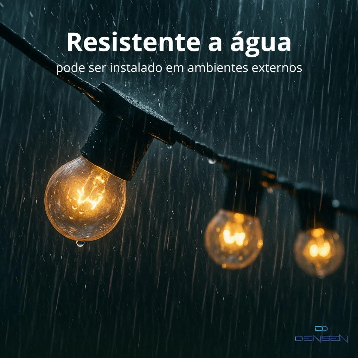 Varal De Luzes Festao 40m Com 40 Lâmpadas Inclusas Voltagem 127v Iluminação Lâmpada Cordão Varal Luzes Decoração Prova D'água Natal Casamento Jardim Bar - Imagem 3