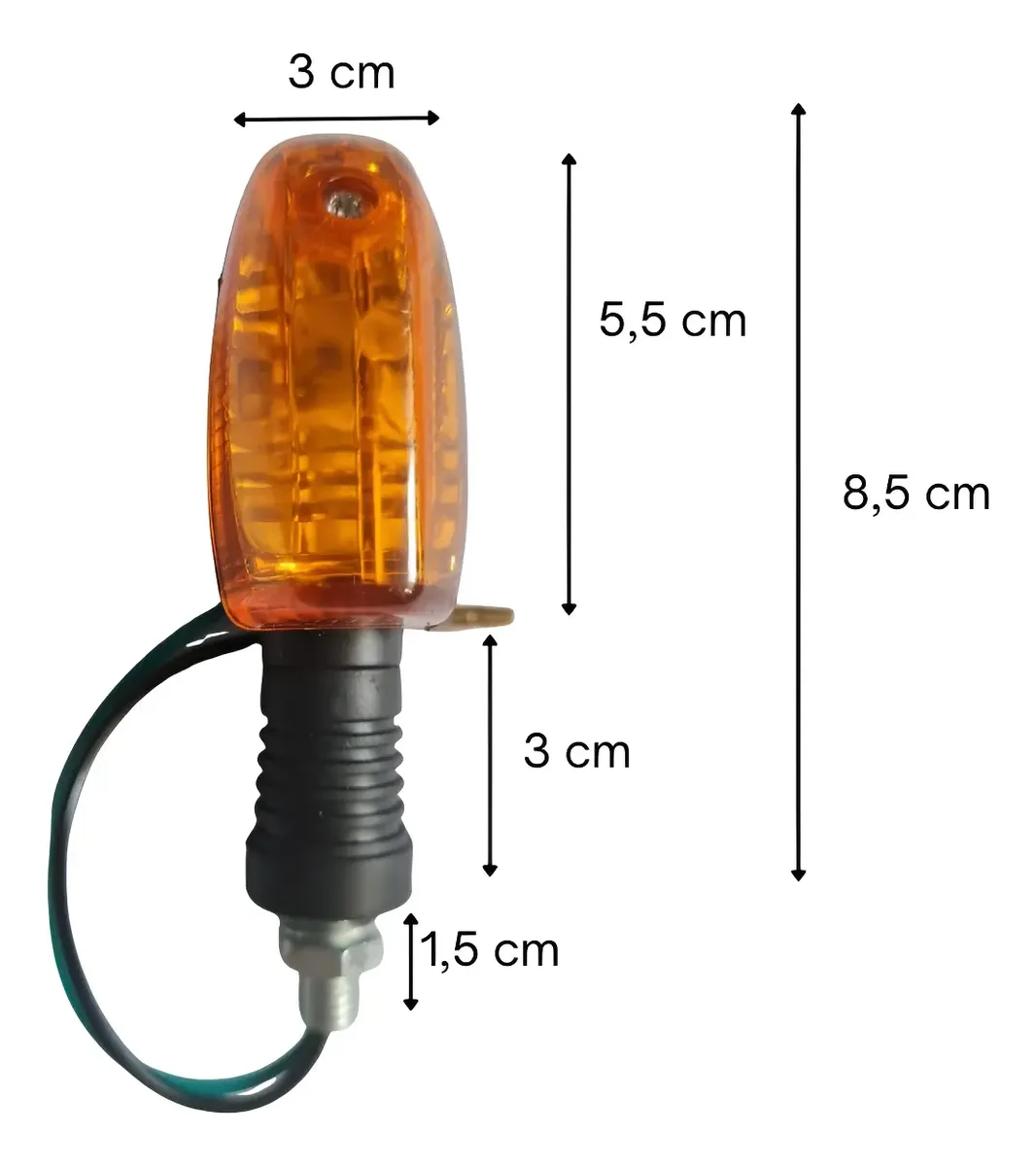 Kit 4 Seta Pisca Moto Universal Com Lâmpada - Preto Rosca