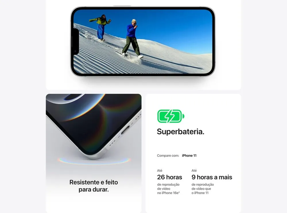 iPhone 16e (256 Gb) - Branco - Distribuidor Autorizado - Imagem 4