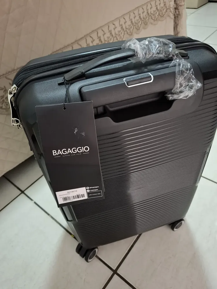 Mala De Bordo 10kg Bagaggio Cor Preto Fibra ABS | Parcelamento sem juros