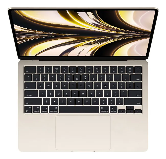 Apple MacBook Air de 13" Estelar Chip M2 da Apple com CPU de 8 núcleos GPU de 8 núcleos e Neural Engine de 16 núcleos Memória unificada de 16 GB SSD de 256 GB - Distribuidor Autorizado - Imagem 3