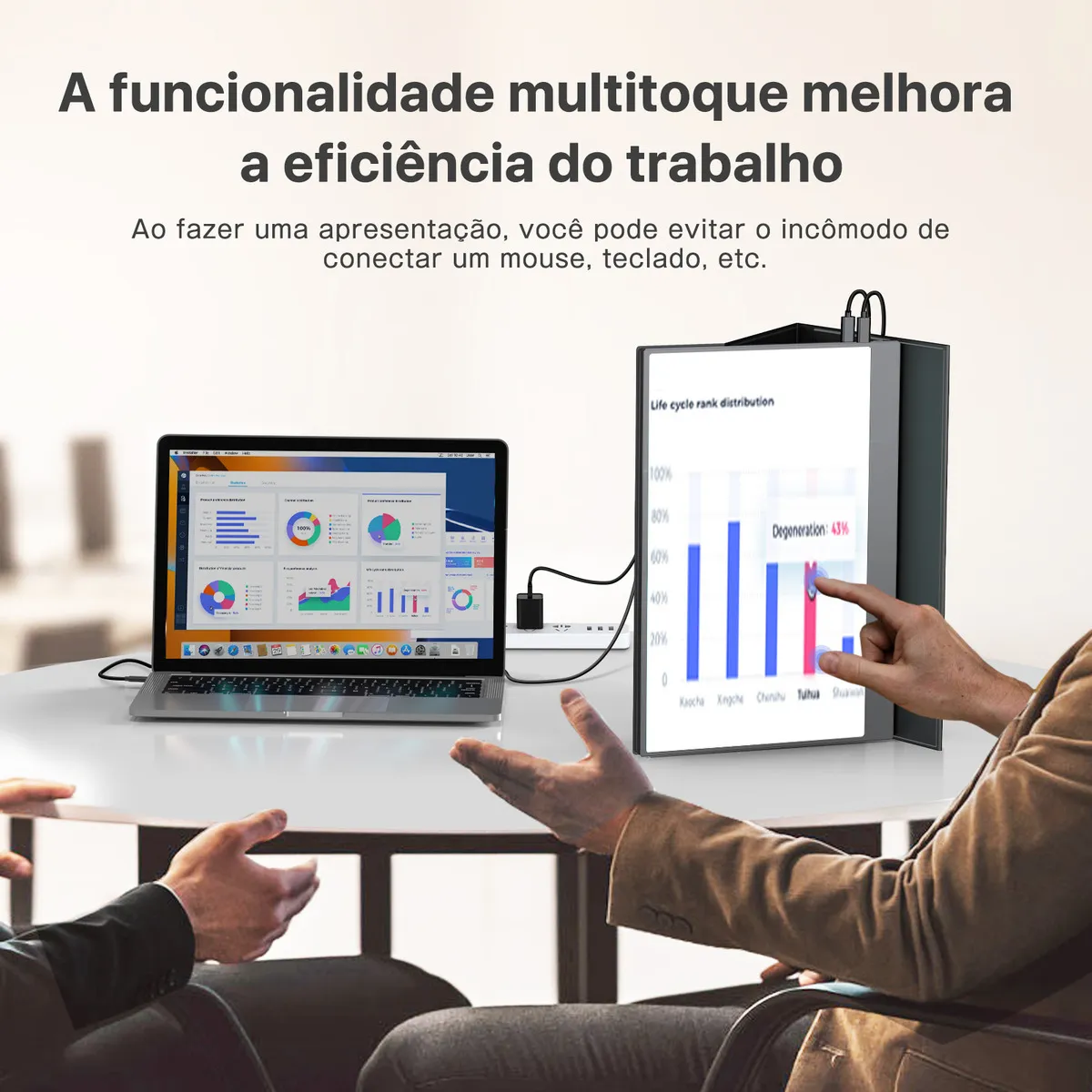 Monitor Portátil Uperfect 15,6 Polegadas 60hz Touchscreen Pc Gamer Tela Lps Audio Estéreo Ultra Fino Full Hd 1920x1080 Hdmi Usb-c Win11 Mac Ps Xbox Switch