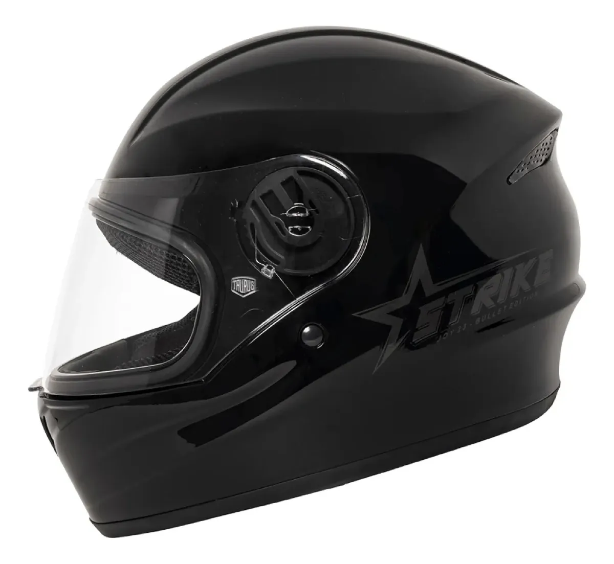 Capacete Moto Taurus Fechado Viseira 2mm Masculino Feminino Preto Brilhante 60
