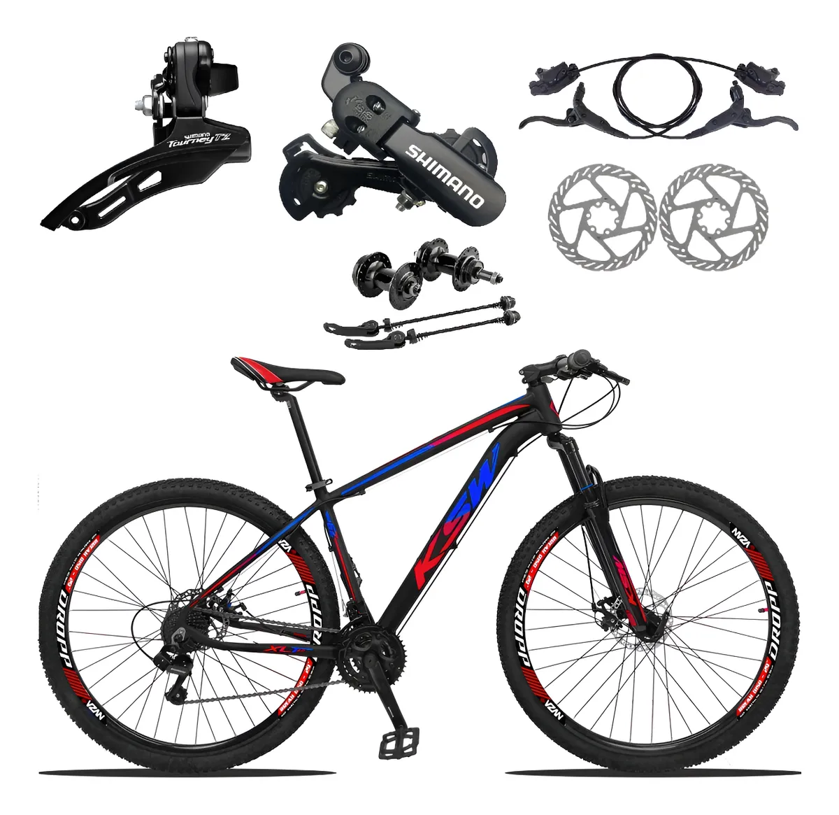 Bicicleta 24 Marchas Ksw  Aro 29 Shimano Freios Hidraulico - Imagem 2