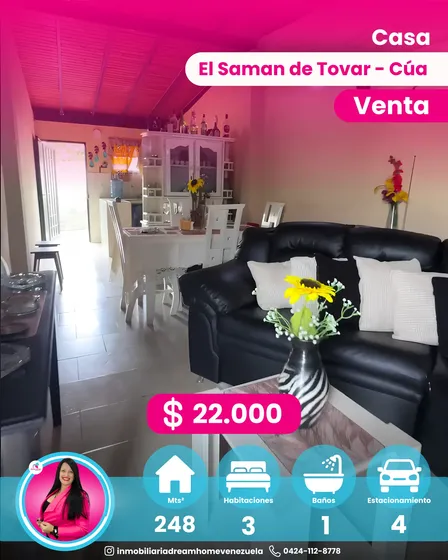 Casa En Venta Urb. El Saman De Tovar - Cúa.
