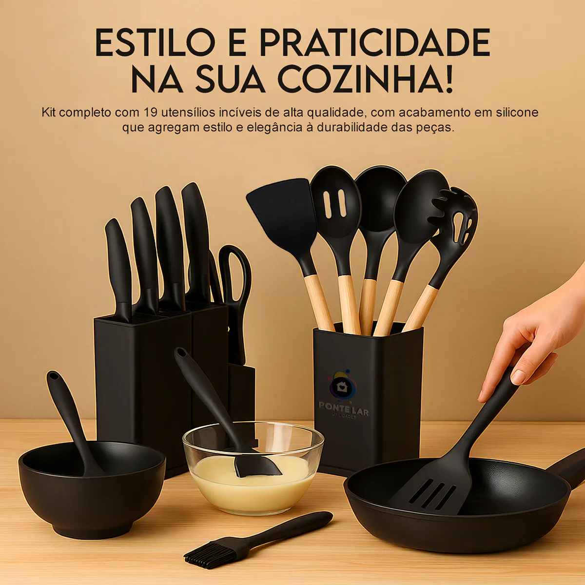 Conjunto de utensílios de cozinha
