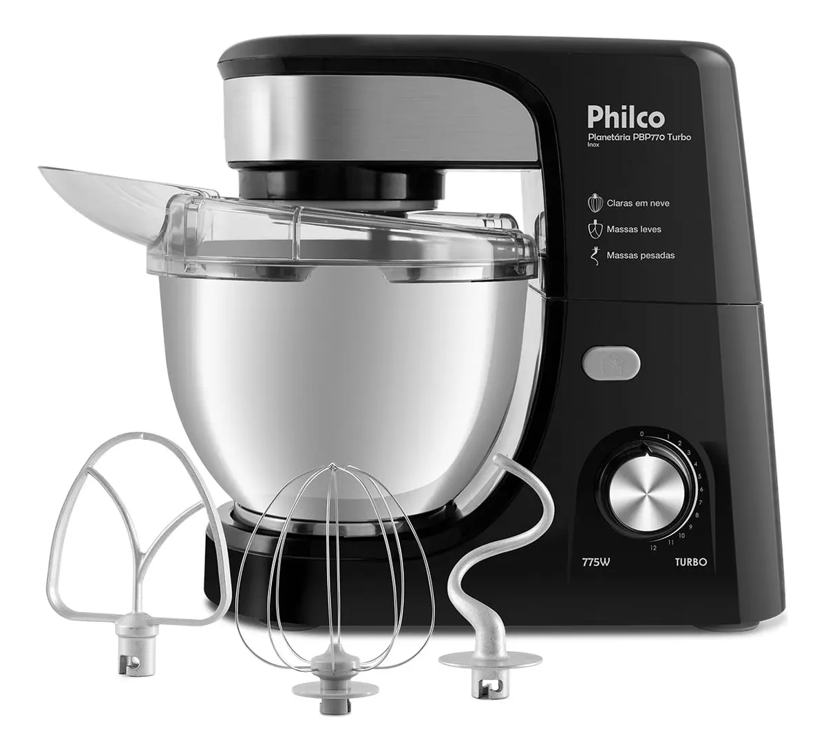 Batedeira Planetária Philco PBP770PI Turbo Inox 775W