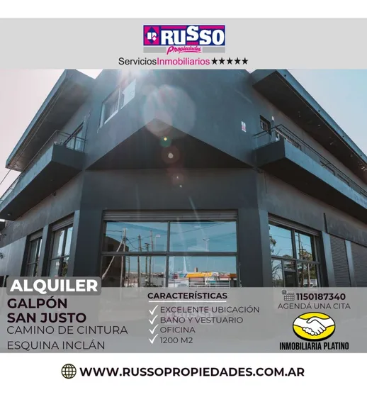 Alquiler Galpon 1200 Mtrs San Justo
