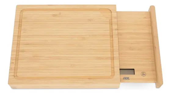 Tabla De Picar Con Balanza ADE Beige Madera Con Canaleta Modelo KE2102
