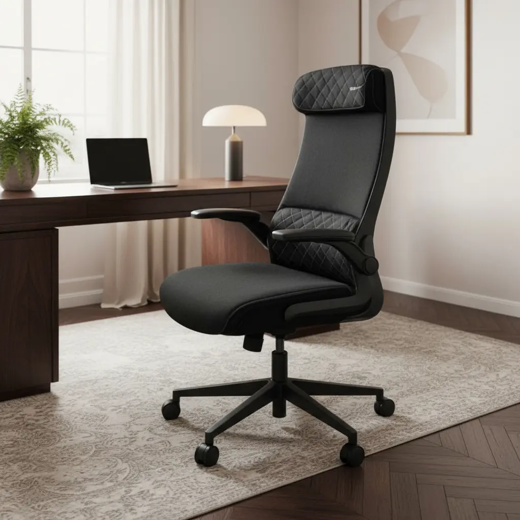 Silla Cougar Stryder Ergonomica De Escritorio Hibrida Negra Negro Tela Simil Lino