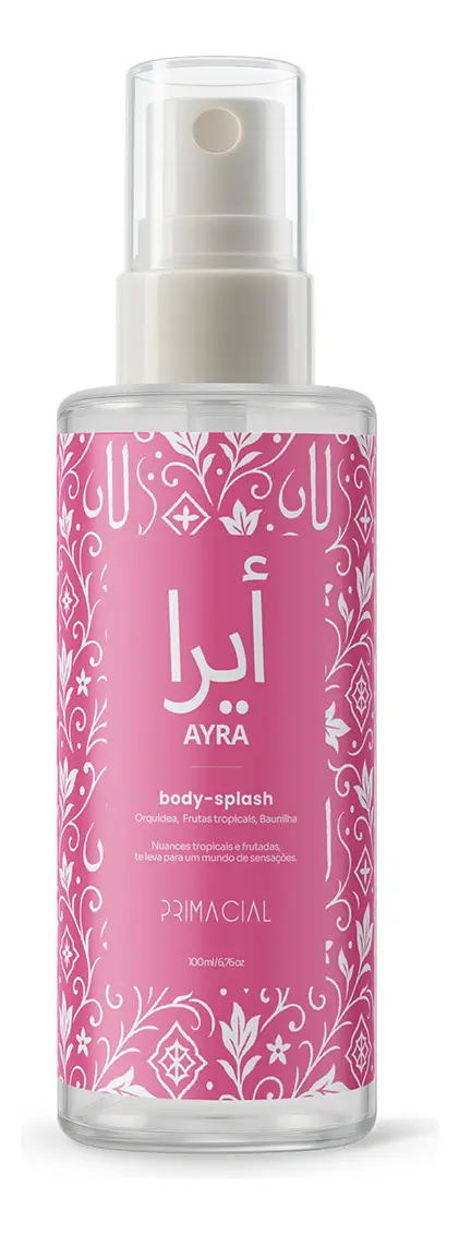BODY SPLASH FEMININO ARABE AYRA 100ML - PRIMACIAL PERFUME FLORAL
