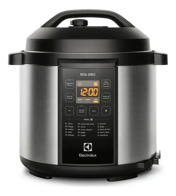 Panela de Pressão Elétrica Electrolux Digital Rita Lobo 6 Litros Panela de Pressão Elétrica Electrolux Digital Rita Lobo 6 Litros