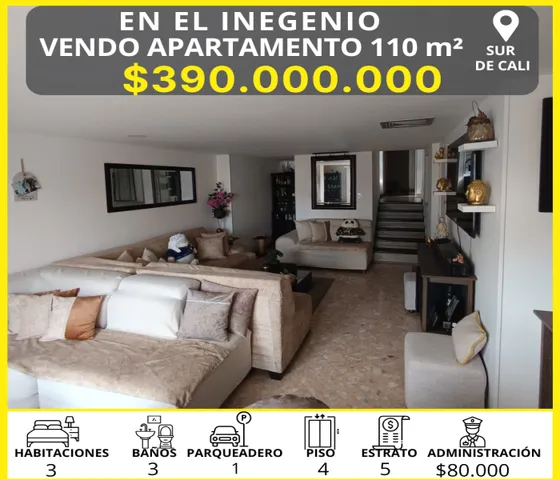 Vendo Apartamento En El Ingenio 110m2