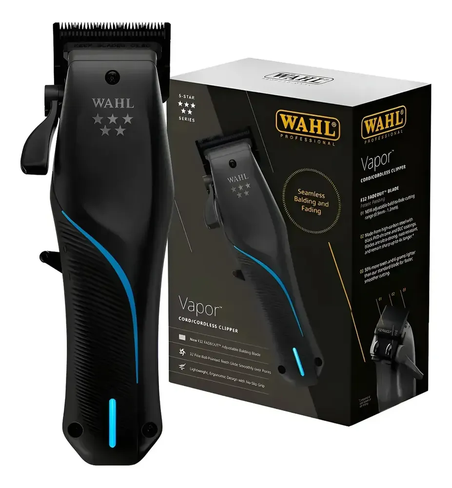 Wahl Maquina de Corta Cabelo Vapor Sem fio Profissional Bivolt Motor Brushless 8