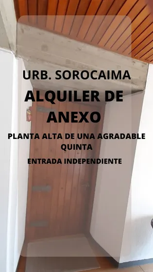 Jcm - Alquiler De Anexo ( Planta Alta, De Una Bonita Quinta ) Con Entrada Independiente En La Urb. Sorocaima, La Trinidad.