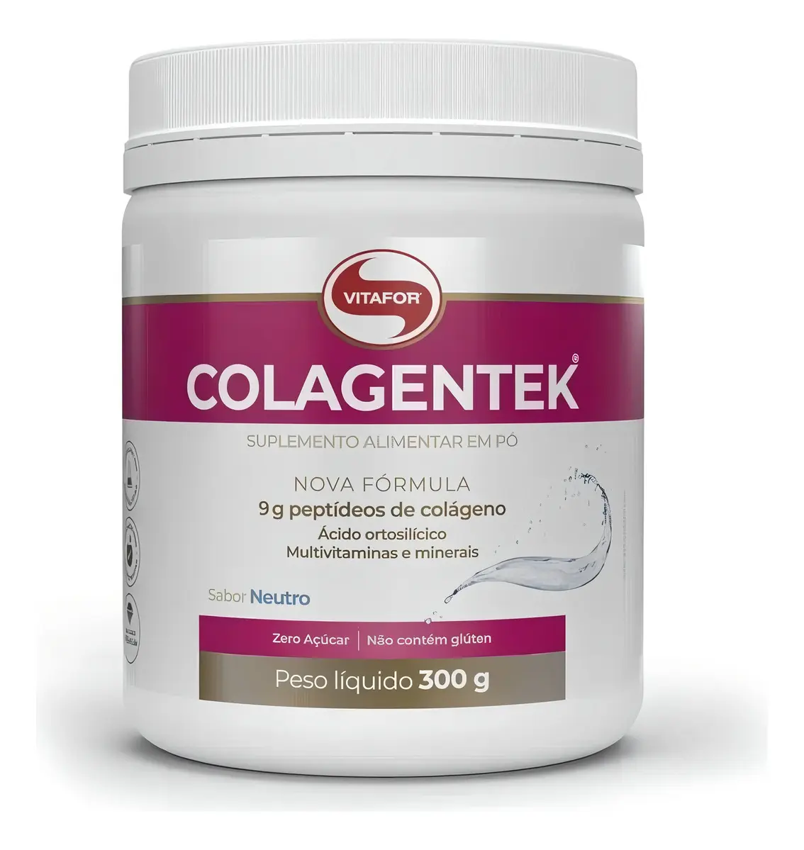 Colágeno Colagentek Neutro 300g Vitafor Sem Sabor