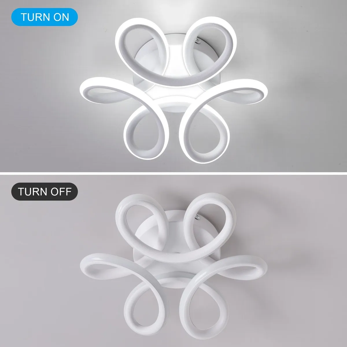 Luminária Led Moderna De Seis Folhas Para Teto, Quarto, 45 W 110v-/220v Branco - Imagem 4