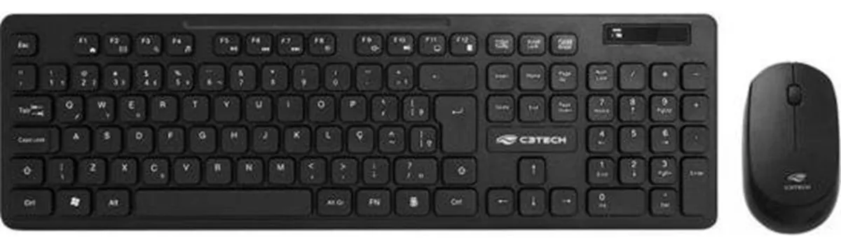 Kit Teclado E Mouse C3tech Wireless S/ Fio Preto Notebook Pc