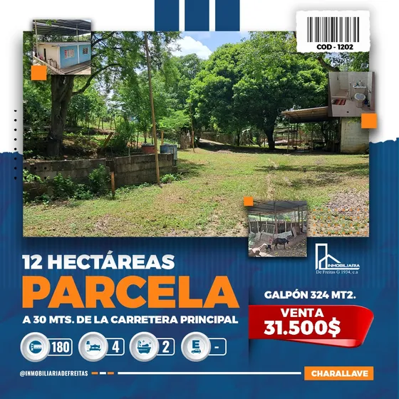 Parcela De 12 Hectáreas Constituida En La Mata. Charallave