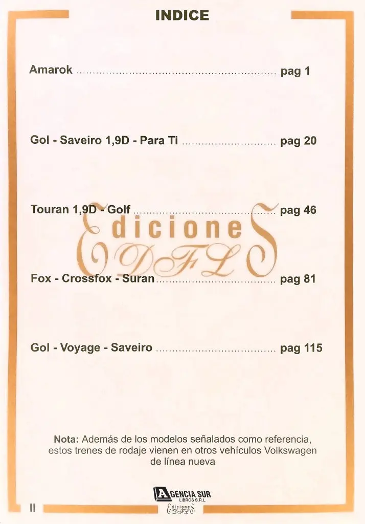 Manual de Servicio Tren de Rodaje VOLKSWAGEN