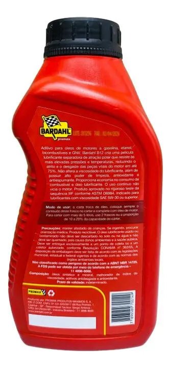 Aditivo Para Óleo De Motor Bardahl B12 500ml Vermelho - foto 4