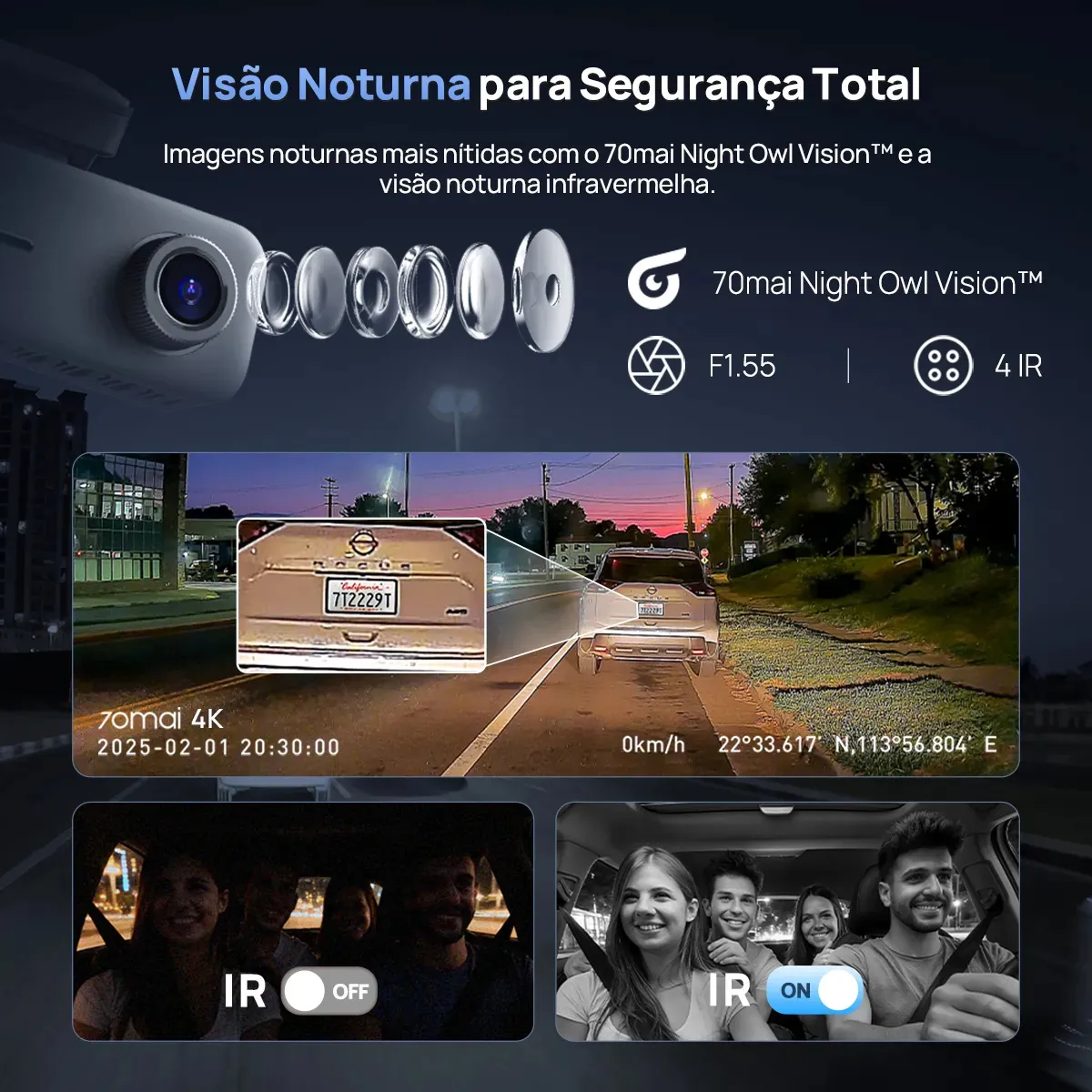 Camera Automotiva Veicular Carro 70mai T800E-1 em ação
