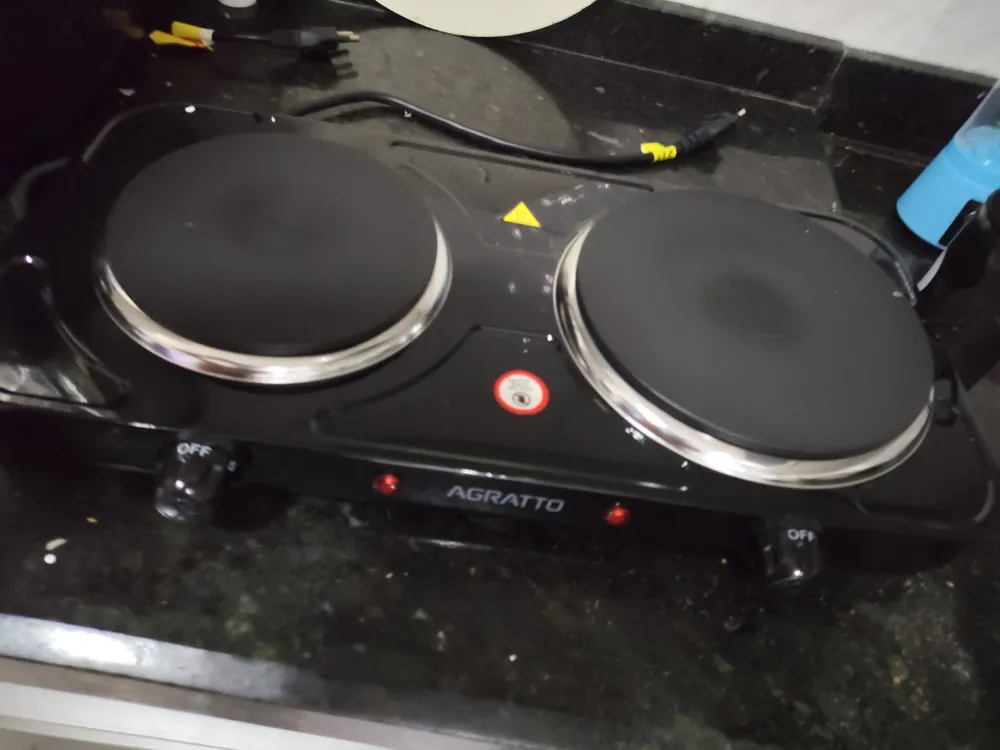 Fogao Cooktop Elétrico Portátil Mesa 2 Boca Preto 2500w - Imagem 3