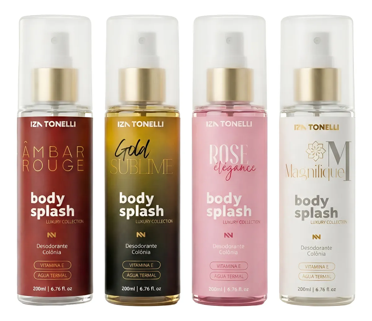 Kit 4 Body Splash Feminino 200ml Perfume De Luxo Colônia Iza