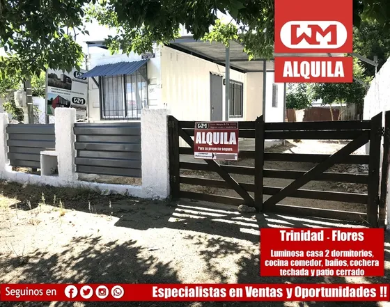 Alquiler Casa En Trinidad Flores 2 Dormitorio Cochera Patio